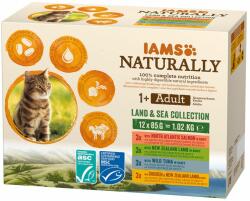 Iams 48x85g IAMS Naturally Adult Cat szárazföld & tenger mix nedves macskatáp
