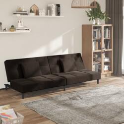 vidaXL Canapea extensibilă cu 2 locuri, 2 perne, maro închis, textil (337420) Canapea