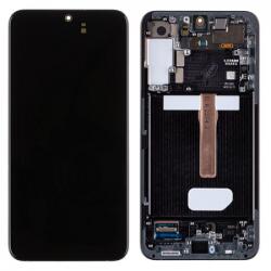 Samsung S906 Galaxy S22+, S22 Plus Előlap keret+LCD Kijelző+Érintőüveg, Phantom Black, Fekete (GH82-27500A, GH82-27501A) Gyári, Service Pack