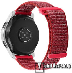 Okosóra szíj - szövet, tépőzáras - 22mm széles - PIROS - SAMSUNG Galaxy Watch 46mm / Watch GT2 46mm / Watch GT 2e / Galaxy Watch3 45mm / Honor MagicWatch 2 46mm