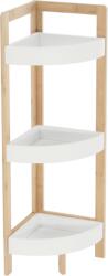 Mobikon Raft de colt 3 polite mdf alb si bambus natur Fong 23x23x77 cm (0000233677) Raft