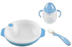 Nuvita Set 2 linguri de silicon, albastru pastel (BD5350555013969) Set pentru masa bebelusi