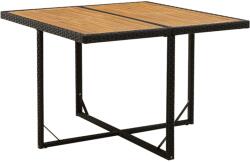 vidaXL Masă de grădină, negru, 109x107x74 cm, poliratan și lemn acacia (316790)