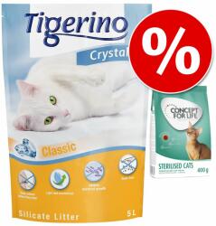  Tigerino 3x5l Tigerino macskaalom + 400g Concept for Life British Shorthair Adult száraz macskatáp