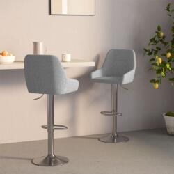 vidaXL Scaune de bar, 2 buc. , gri deschis, material textil (339443)