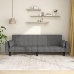 vidaXL Canapea extensibilă cu 2 locuri, 2 perne, gri deschis, textil (337489) Canapea