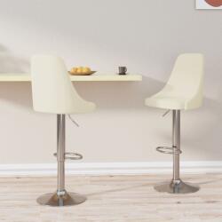 vidaXL Scaune de bar, 2 buc. , crem, material textil (339332)