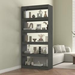 vidaXL Bibliotecă/Separator cameră, gri, 80x30x167, 4 cm lemn masiv pin (808200) Biblioteca
