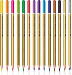 S-Cool Creioane colorate 12 culori intense + auriu si argintiu S-Cool SC323 (SC323)