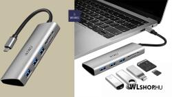 WIWU USB-C Hub + 3xUSB3.0+SD+TF Hub adapter Alpha A532ST - Szürke