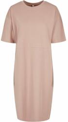 Build Your Brand Női pólóruha hasított oldalsó résszel - Fáradt rózsaszín | 2XL (BY181-1000325312)