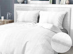 Goldea lenjerie de pat deluxe din damasc - albă cu dungi subțiri 200 x 220 și 2buc 50 x 70 cm Lenjerie de pat