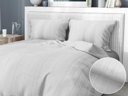 Goldea lenjerie de pat deluxe din damasc - gri cu dungi subțiri 200 x 200 și 2buc 50 x 70 cm Lenjerie de pat