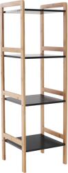 Mobikon Raft 4 polite din mdf negru si bambus natur Naoko 34x33x110 (0000277829) Raft