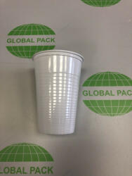 Globál Pack Műanyag pohár 3dl fehér Prémium
