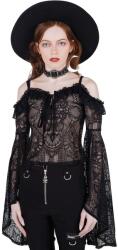 KILLSTAR Дамска блуза с дълги ръкави (топ) KILLSTAR - Breathless Lace Bardot - ЧЕРЕН - KSRA003265