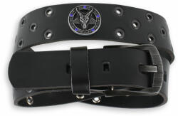 Leather & steel fashion Колан Бафомет - Черен кристал - син - lsf2 35