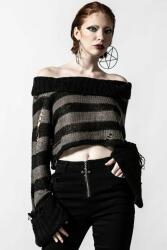 KILLSTAR Дамски пуловер KILLSTAR - Visage Knit - Черен / Пепеляв - KSRA004136