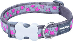 Red Dingo Stars Grey/Hot Pink kutya nyakörv XS