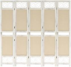 vidaXL 5 paneles krémszínű szövetparaván 175 x 165 cm (338560) - vidaxl