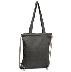  Tornazsák - hátizsák újrahasznosított pamut 37, 5 x 0, 3 x 42 cm 140 gr/m2 fekete