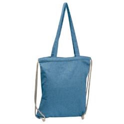 Tornazsák - hátizsák, újrahasznosított pamut 140 gm2 37, 5 x 0, 3 x 42 cm kék