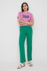 Pepe Jeans nadrág női, zöld, magas derekú egyenes - zöld S