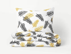 Goldea lenjerie de pat de lux din bumbac satinat - frunze de palmier negre și aurii 200 x 240 și 2buc 50 x 70 cm Lenjerie de pat