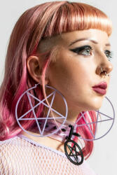 KILLSTAR обеци KILLSTAR - Pentagram Hoop - Люляк - KSRA004236
