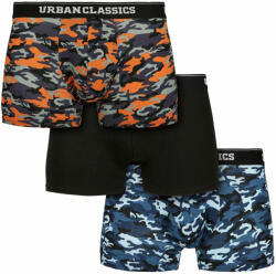 Urban classics мъжки боксерки urban classics - 3 бр. в опаковка - син камуфлаж / оранжево - tb3538