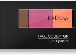  IsaDora Face Sculptor 3-in-1 Palette élénkítő és bronzosító paletta árnyalat 65 Bronze Plum 12 g