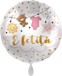 Premioloon Balon din folie cerc roz - E fetiță