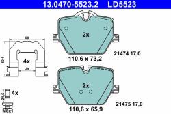 ATE set placute frana, frana disc ATE Ceramic 13.0470-5523.2 (13.0470-5523.2)