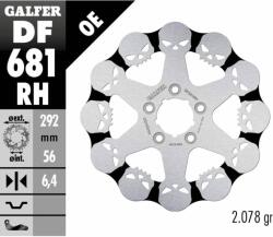 GALFER Disc frana spate Galfer WAVE SKULL DESIGN FIXED 292x6.4mm DF681RH
