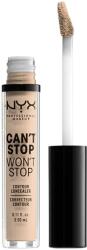 NYX Cosmetics Can't Stop Won't Stop 2 Alabaster korrektor foltok és sötét karikák ellen, 3.5 ml (800897168568)