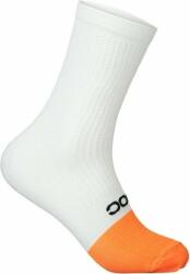 POC Flair Sock Mid Hydrogen White/Zink Orange L Kerékpáros zoknik