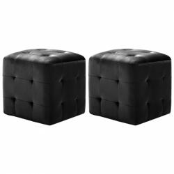 vidaXL Noptiere, 2 buc. , negru, 30 x 30 x 30 cm, țesătură din catifea (249018)