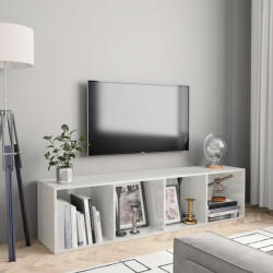vidaXL Bibliotecă/Comodă TV, alb foarte lucios, 143 x 30 x 36 cm (800267)