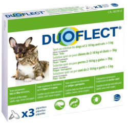 Ceva Sante DUOFLECT, solutie antiparazitara spot-on pentru caini 2-10 kg si pisici 5kg, 3 pipete