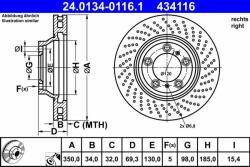 ATE Disc frana ATE 24.0134-0116.1 (24.0134-0116.1)