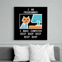 printfashion I am programmer (white) - Vászonkép - Fekete (7244497)
