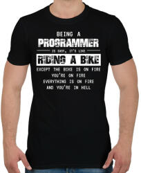 printfashion Being a programmer (white) - Férfi póló - Fekete (7239592)