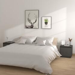 vidaXL Noptiere, 2 buc. , gri, 40x30x40 cm, lemn masiv de pin (813310)
