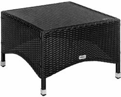 STILISTA Kerti asztal 58 x 58 cm polyrattan fekete (30050248)