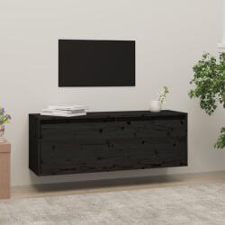 vidaXL Dulap de perete, negru, 100x30x35 cm, lemn masiv de pin (813473) Raft