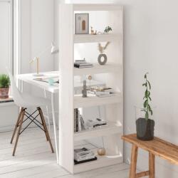vidaXL Bibliotecă/Separator cameră, alb, 80x30x167, 5 cm, lemn masiv pin (808174) Biblioteca