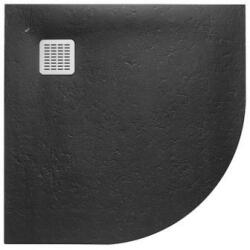 Roca Terran íves zuhanytálca 90x90 cm, csúszásgátló felülettel, fekete AP10538438401400 (AP10538438401400)