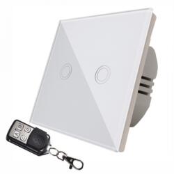 SPN Intrerupator touch dublu + telecomanda RF, sticla securizata, alb (SPNSPN1420)