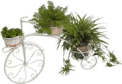 Mobikon Suport ghivece flori in forma de bicicleta metal alb Pavar 78x26x52 cm (0000285269)