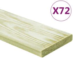 vidaXL Plăci de pardoseală 72 buc. 8, 64 m2 1 m, lemn masiv pin tratat (3107772)